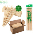 Food Grade 25cm 4mm Bamboo Skewers BBQ Tools Kit 12 Pieces Heat Resistant Non-Stick Long Handle Charcoal Eco-Friendly High