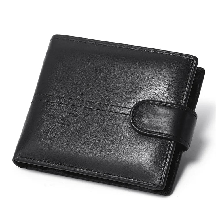 YAMO Men's Leather Money Clip Rfid Anti-Theft Brush Anti-Magnetic Short Fashion Coin Purse Buckle Wallet Factory Wholesale