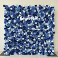 Handmade 5D Artificial Flowers Wedding Decor Backdrop 2-Piece Cloth Roll-Up Flower Wall for New Year Install
