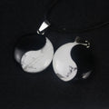 DIY Gems Popular Yin Yang Tai Chi Black Agate White Pine Bagua Pendulum natural decoration