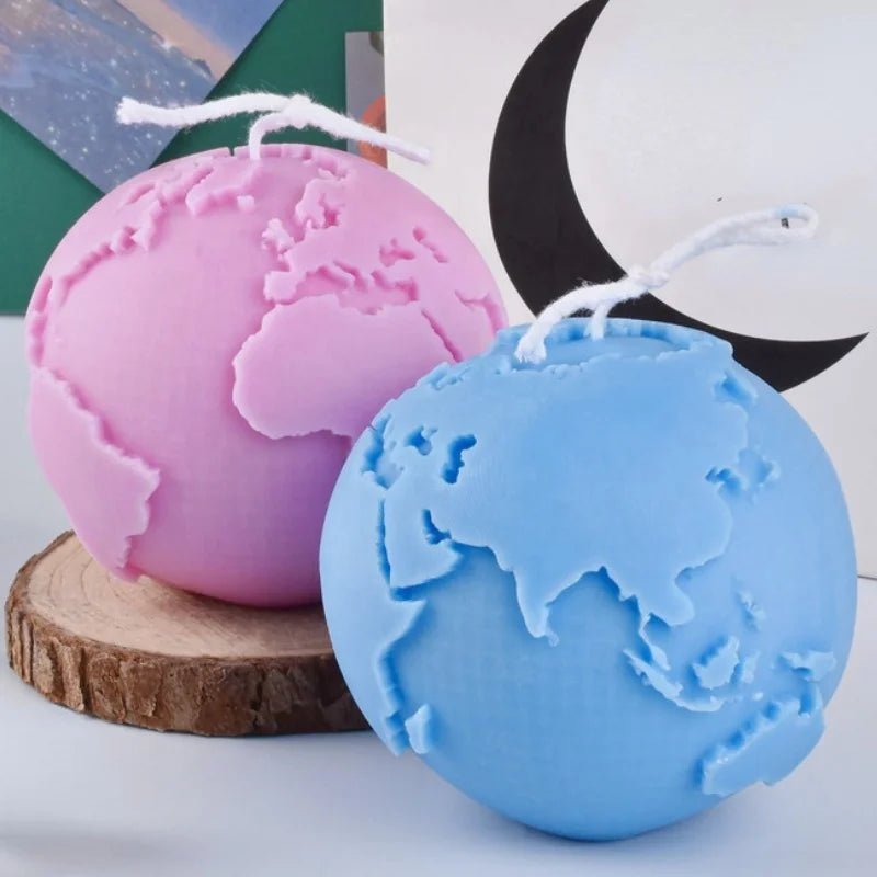 DIY Scented Candle Molds 3D Earth Moon Silicone Eco-Friendly Opp Bag Packaging Customized Color OEM/ODM Available Creative Space