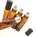 10ml Cosmetic Thick Amber Glass Roller Bottles With Stainless Steel Roller Ball Essential Oil Roll on Glass Bottles