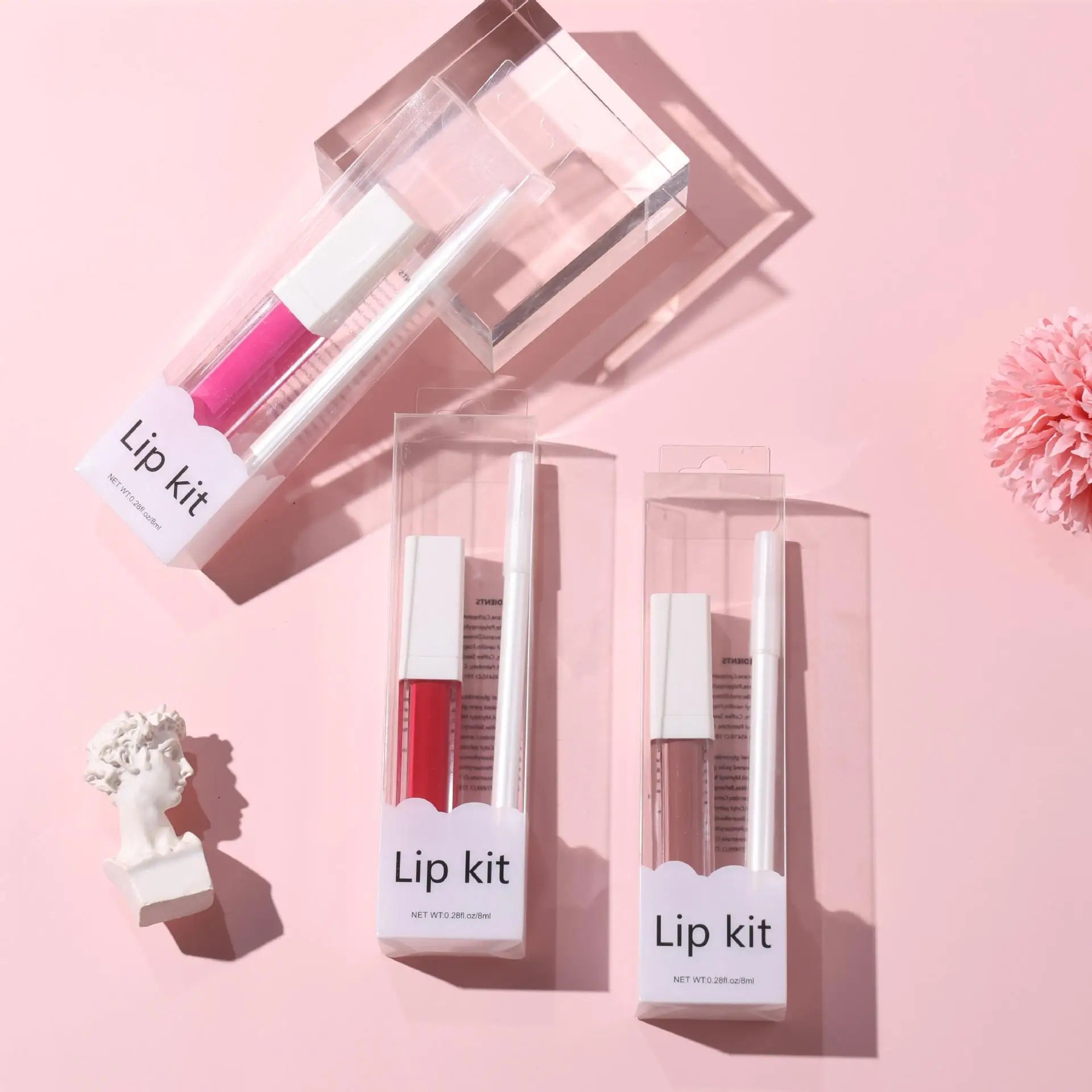 Wholesale 2-in-1 Lipstick Liner Lipgloss Gift Set Custom Logo Private Label Matte Finish Makeup Cosmetics Kits