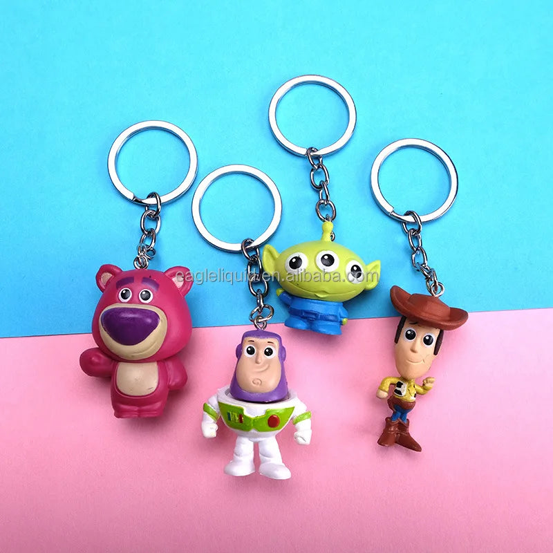 New Movie Cartoon Toy Story 4 Woody Buzz Light Year Rex Plastic Keychain Bag Gifts Kids Party Classic Film for Fans Gifts
