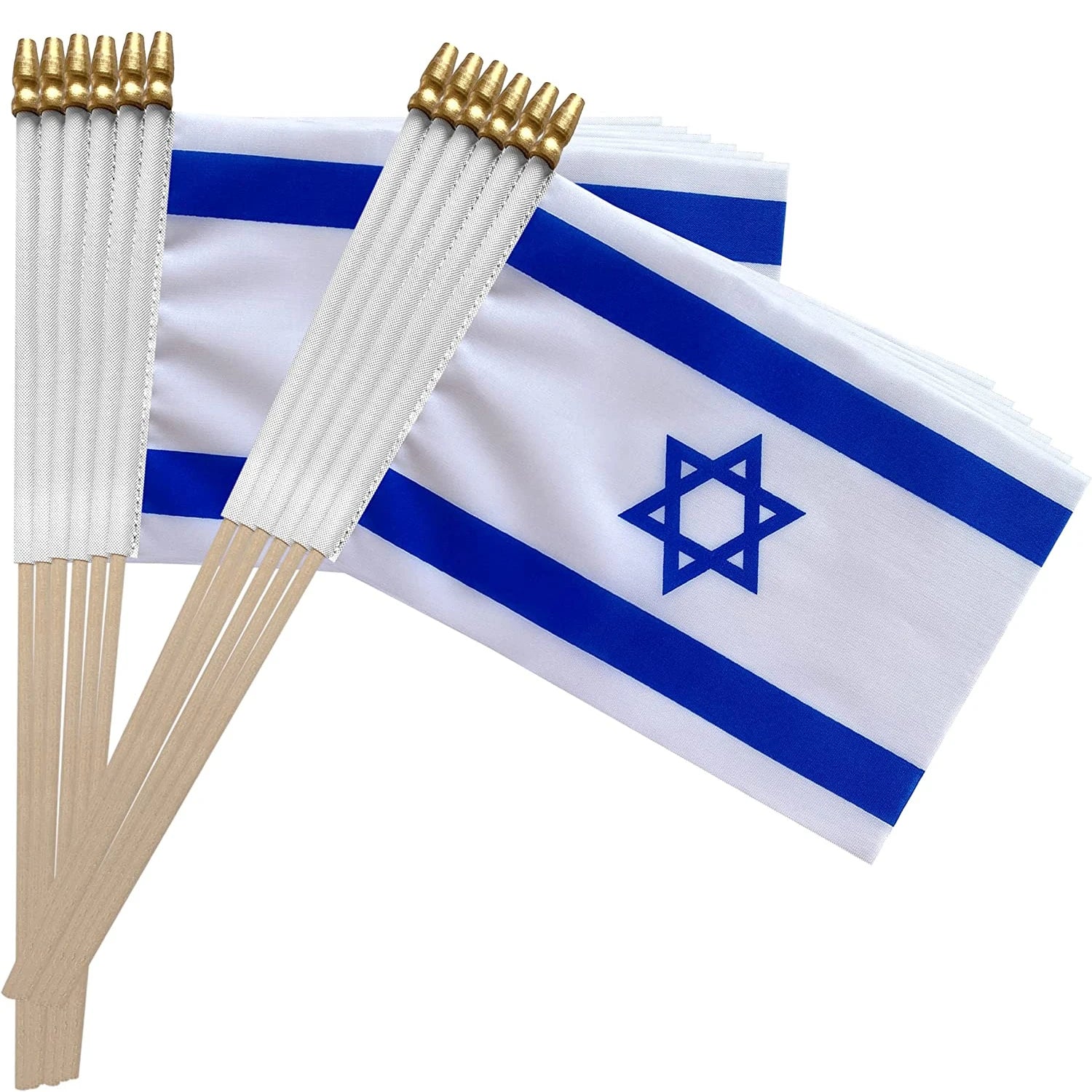 Custom Mini Israeli Hand Flag with Wooden Stick Promotional Products Customized Digital Printing Techniques  Israeli Hand Flag