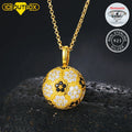 Round Forever Moissanite With GRA Certification Brilliant Player Soccer Necklace 925 White Silver Hiphop Jewelry Ice Ou Charms