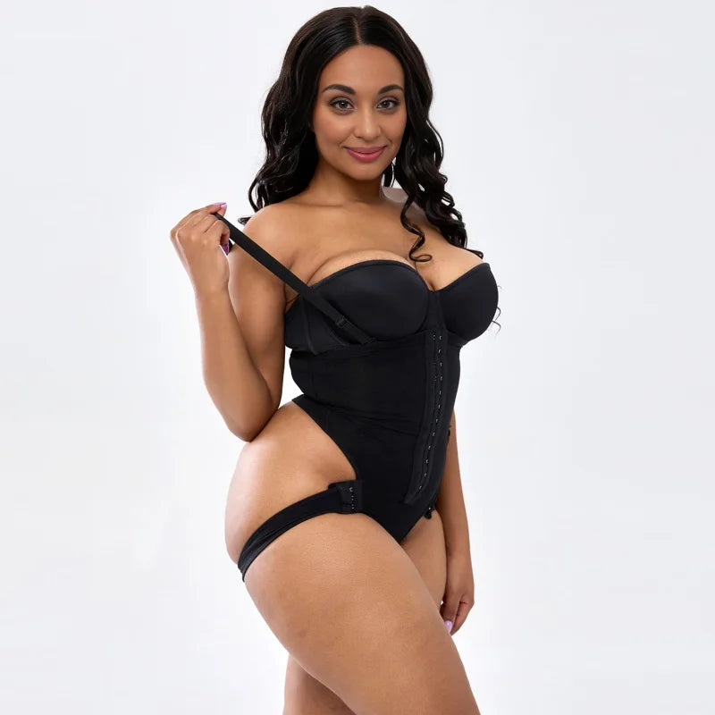 Open Bust Shapewear Bodysuit Seamless Tummy Control Full Body Shaper for Women