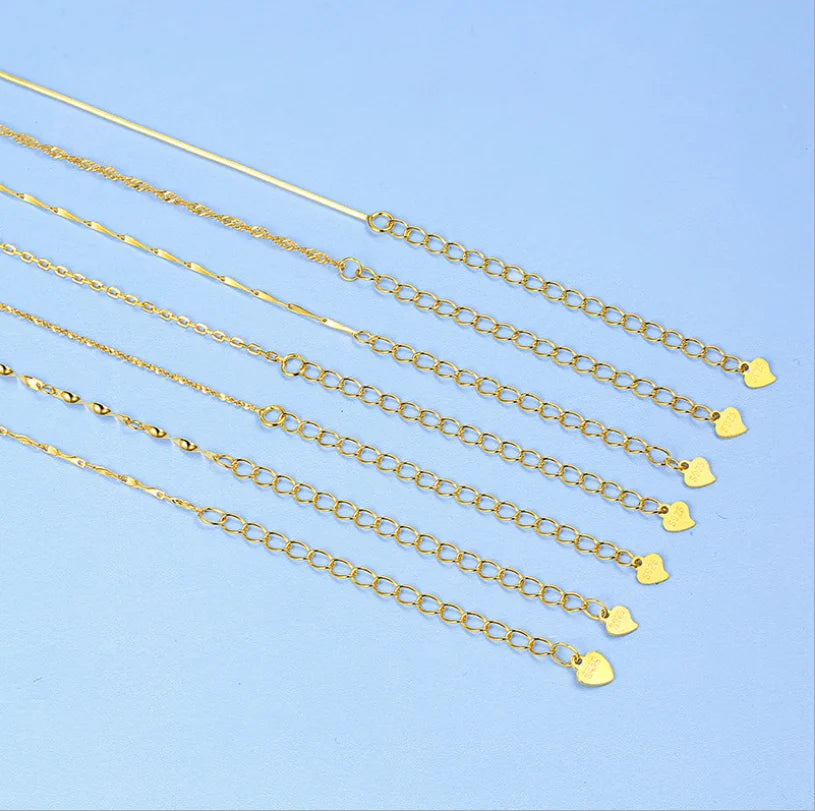 Factory Price Hypoallergenic Nickel Free Silver Plated Gold Plated Brass Chain Necklace with Extension