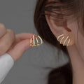South Korea Simple Temperament All-In-One Earrings Four Claws Zircon S925 Silver Needle PVD Earrings Gift for Women