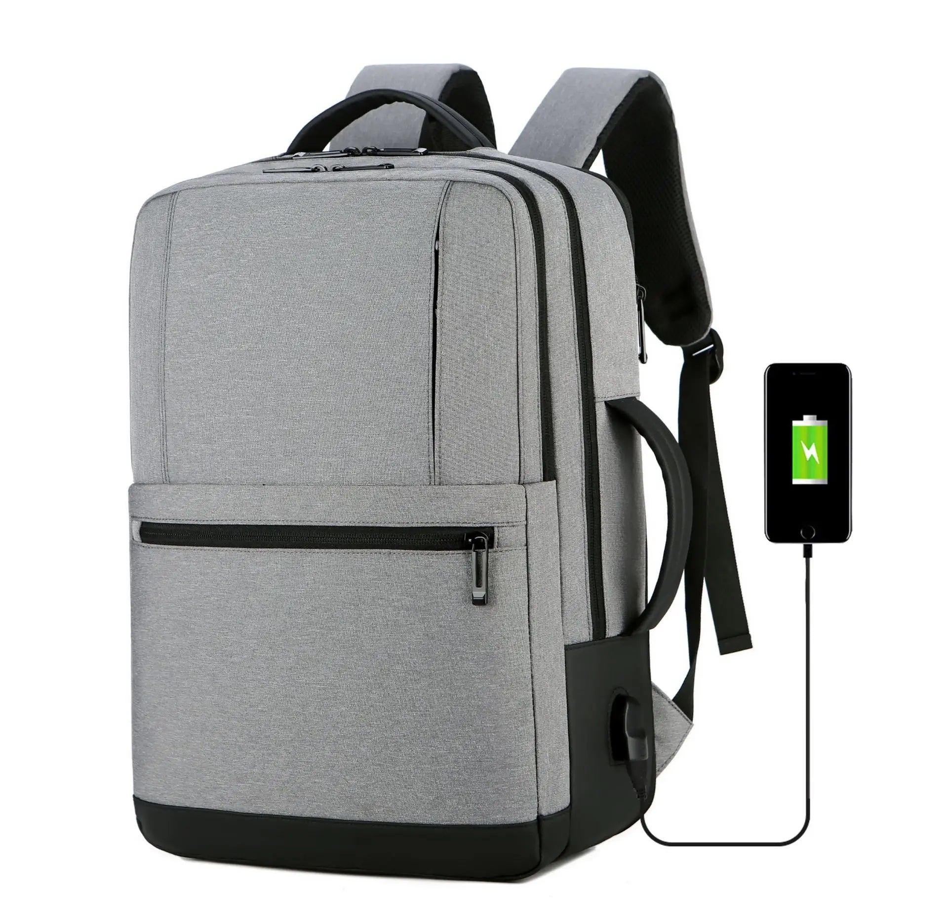 USB Multifunctional Large Capacity Anti-Theft Waterproof Backpack Zipper Fashion Office Minimalism Laptop Backpack Free Sample