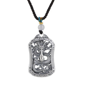 New Arrivals Sterling Silver 999 Pendant Vintage Men's and Women's Dragon Weaving Rope Pendant Necklace Jewelry