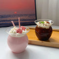 550 ml Creative Beverage Yogurt Cup Personalized Jar Shaped Glass Coffee Cups for Pearl Milk Tea Ice Cream or Lemon Tea