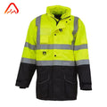 Hi Vis Safety Fleece Zip Hoodie Sweatshirt ANSI Class 3 Reflective With Black Bottom for Men  Hi-Vis Lime Zipper Sweatshirt