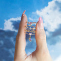 Zuola Fashion Jewelry 18K Real Gold Plated High Quality Zircon Heart Bear Pendant Ring Cute Trendy Daily Wear Gift for Girls