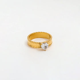 Fenny 18K Gold Plated Waterproof&Non Tarnish Luxury Fashion Permanent Peach Heart Zirconia Stainless Steel Wholesale Jewelry