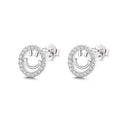 Wholesale Pure Silver 925 Smiling Face Stud Earrings Cute Jewelry Gift for Kids