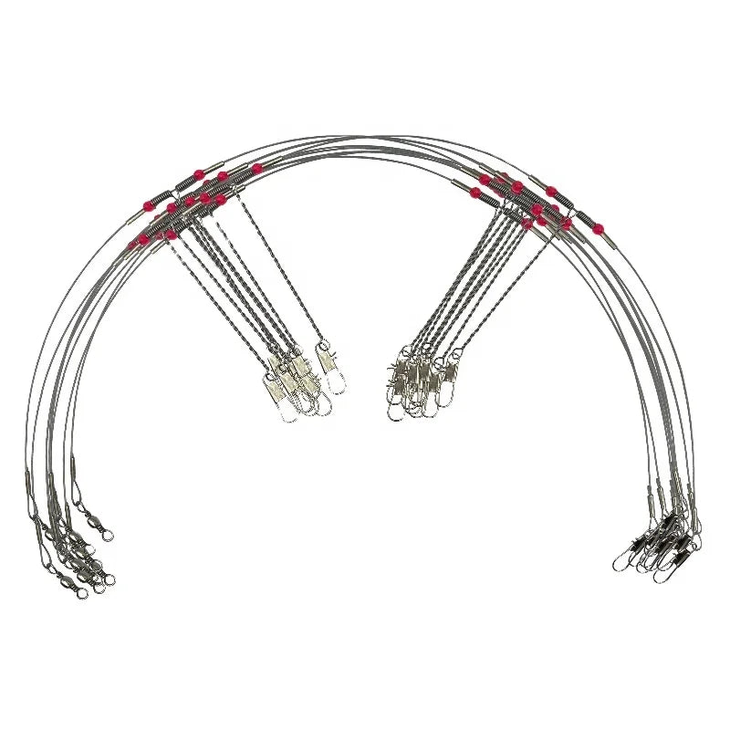 Swivel String Sea Fishing Hook Windproof Steel Rigs Wire Leader Hooks Saltwater Fishing Wire Leader Tackle Leader Rigging