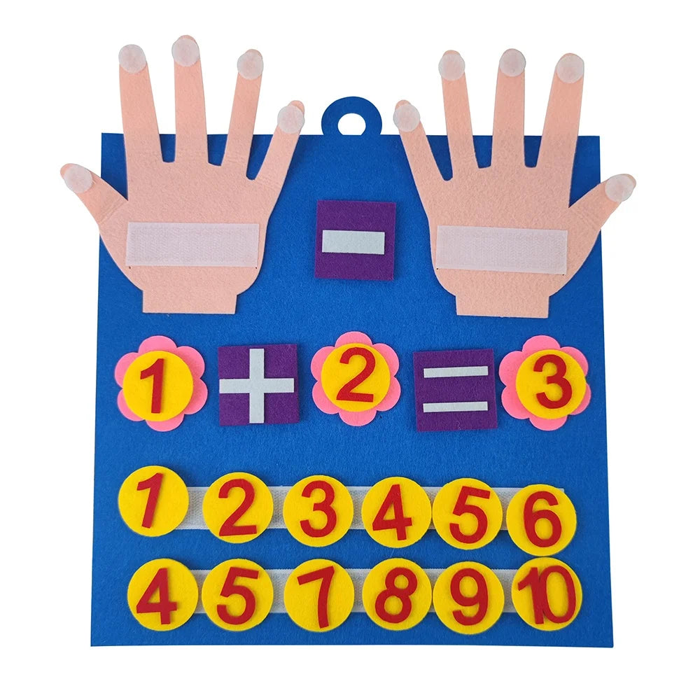 Montessori Early Learning Toys Kids Math Board Felt Finger Number Counting Board for Children