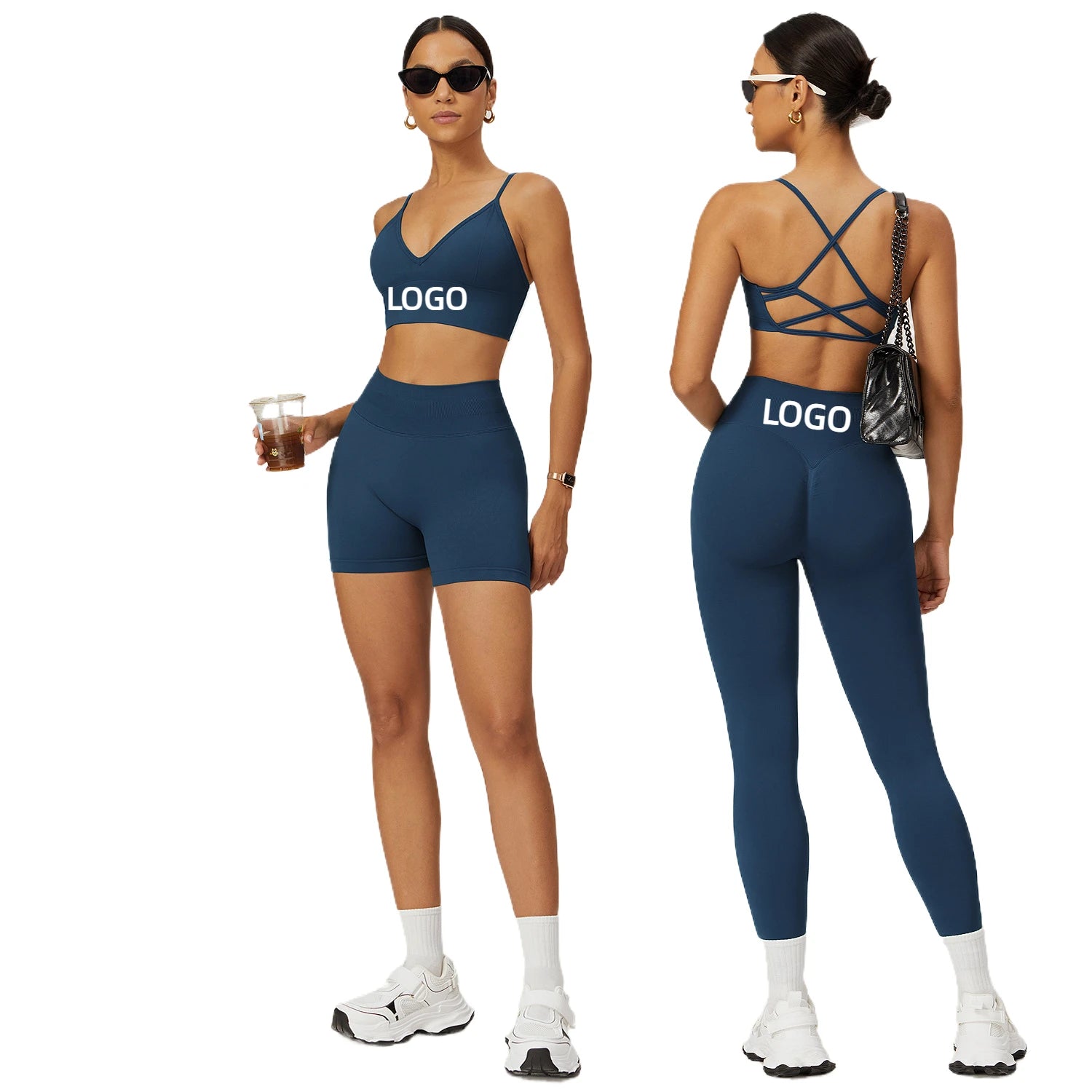 New Women's Seamless Yoga Wear High Waist Leggings Gym Set Exercise Yoga Suit Top Gym Clothes Fitness Tracksuit Set