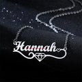 Customized Name Pendant Necklace Choker Necklace Custom Heart Shape Nameplate Women Mama Necklace