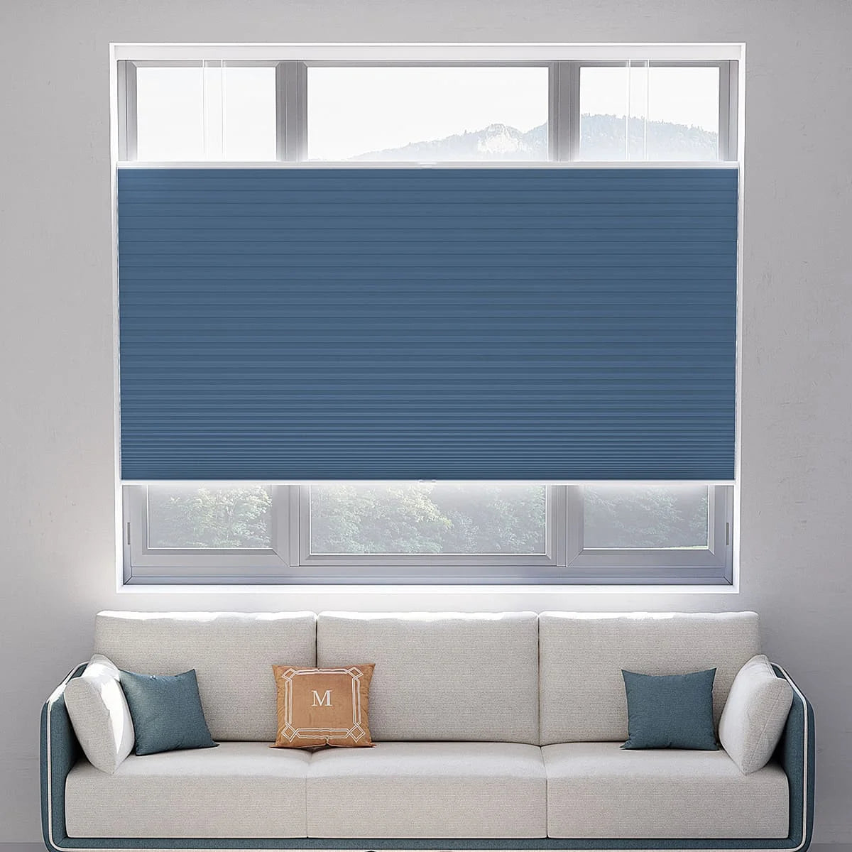Blackout Curtain Soundproof Custom Automatic Honeycomb Blinds Wireless Remote Control Cellular Fabric