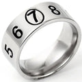 Wholesale Minimalist Couple's Series Rings 6mm Silver Stainless Steel Ring Vintage Number Rings for Women Men