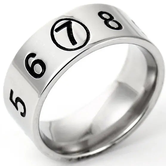 Wholesale Minimalist Couple's Series Rings 6mm Silver Stainless Steel Ring Vintage Number Rings for Women Men