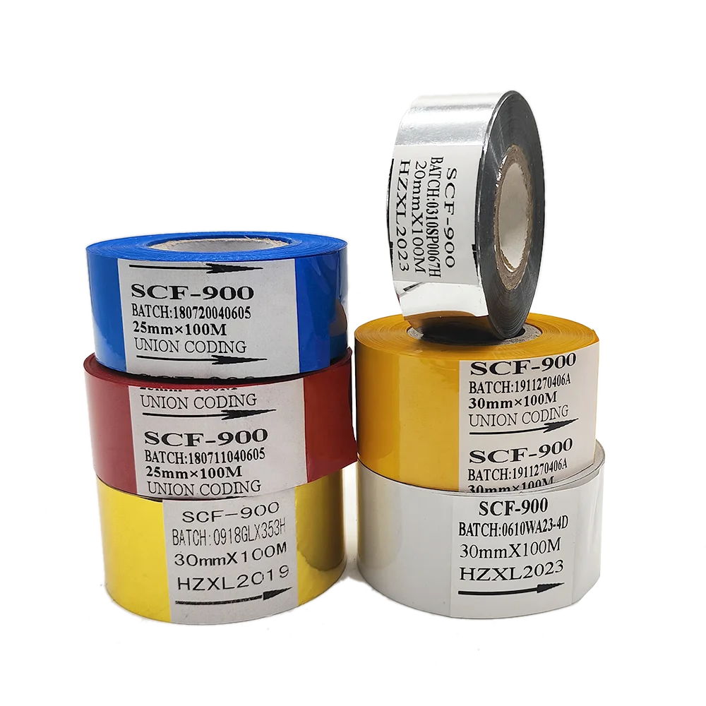 Multi color ribbon 30mm*100m Hot foil ribbon /date coding foil for expiry date coding