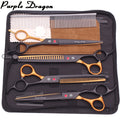Purple Dragon Dog Grooming Scissors 7.5" JP Steel Pet Chunker Scissors Thinning Shears Hairdressing Shears Curved Scissors Z3088