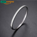 Dropshipping Pulsera Fine Jewelry 4mm 925 Sterling Silver VVS Moissanite Diamond Iced Out Cuff Bangle Bracelet for Men Women