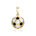 Top Icy Full Zircon Ball Football Pendants 18K Gold Plated Rope Chain Brass Fashion Jewelry Necklaces Hip Hop Style