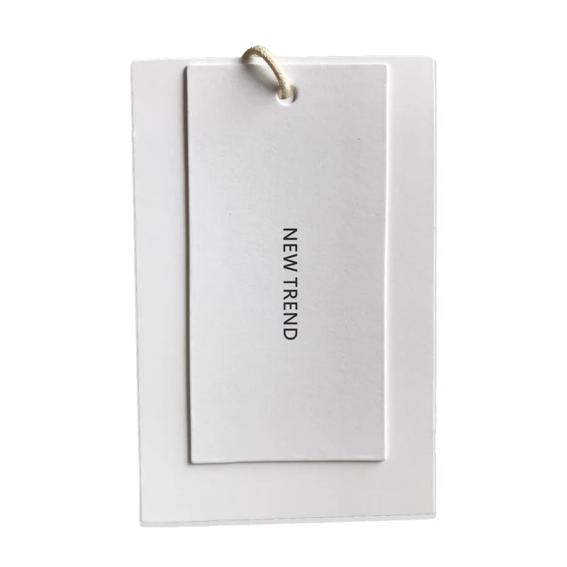 Hot Sale Tag Custom Own Logo Hangtags Printed Jeans Label Paper Gold Stamping Name Black Tag for Clothing