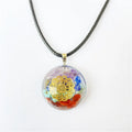 Wholesale Organite Colorful Gemstones Orgonite Chakra Healing Pendant Flower of Life Metal Orgone Energy Crystal Clasp Necklaces