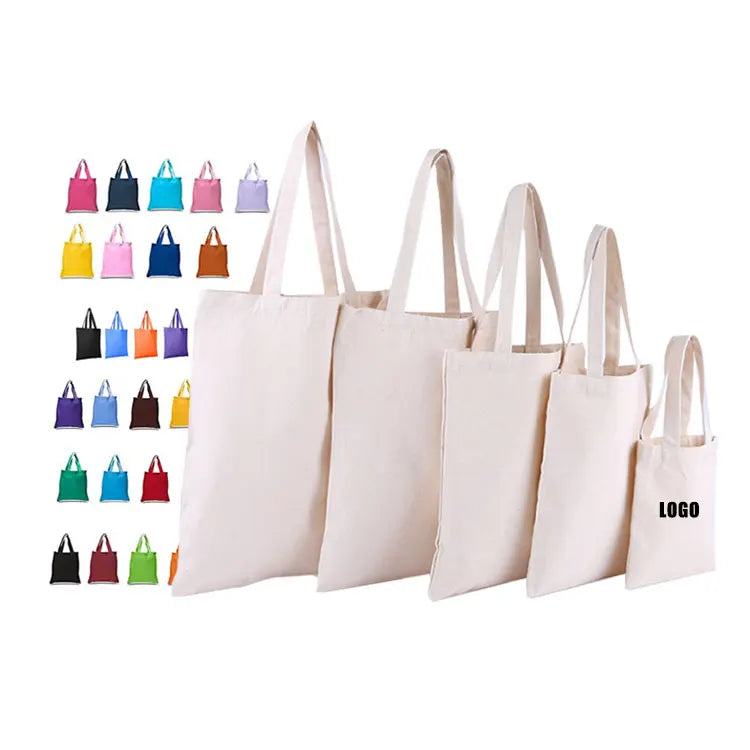 TOP Design Economical Cotton Tote Bag Lightweight Reusable Grocery Full Color Printing Customized Color Logo DIY Advertising