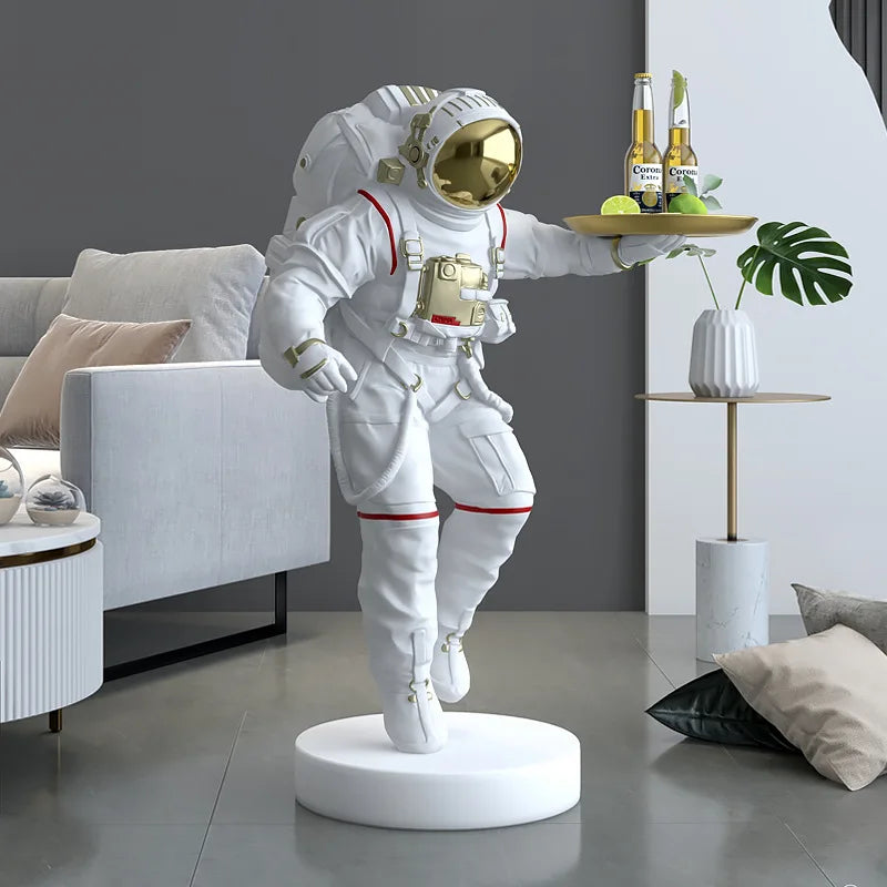 Fashion Resin Astronaut Spaceman Tray Table Floor Sculpture for Home Hotel Shop Decoration Astronaut Statue