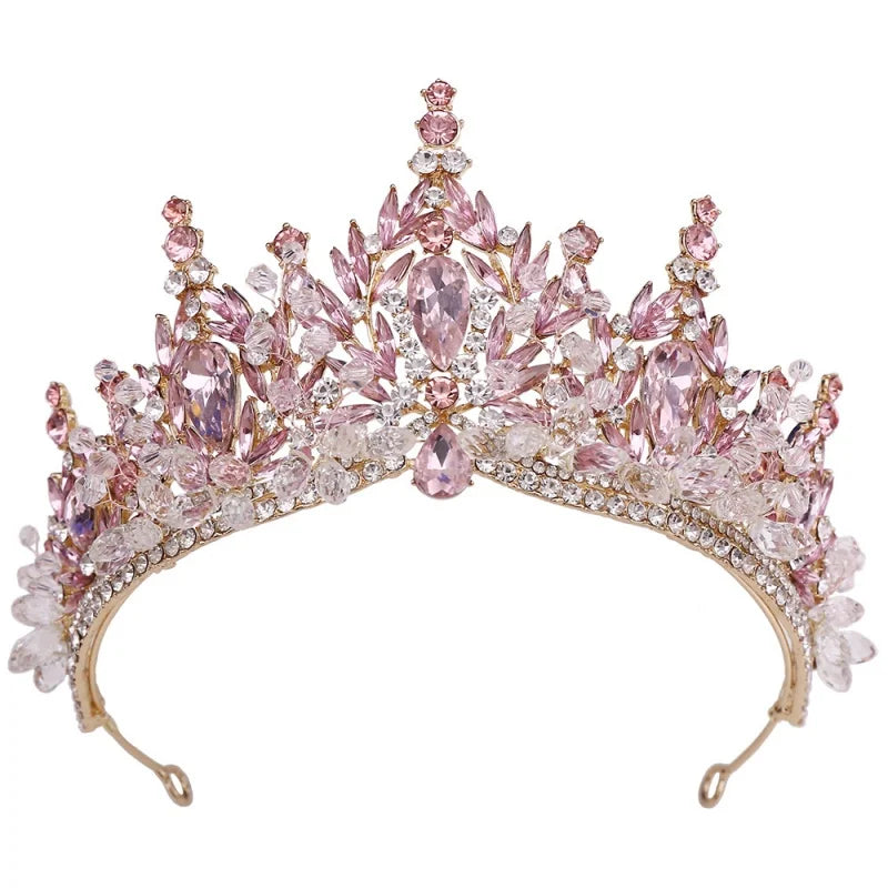 Bridal Crown Beaded Headpiece Crystal Wedding Dress Accessories Princess Birthday Wedding Crown Hair Accessories