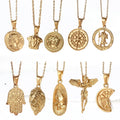UK Hot Women Compass Jewelry Fashion Necklaces Stainless Steel Gold Animal Lion Head Necklace Greek Mythology Medusa Pendant