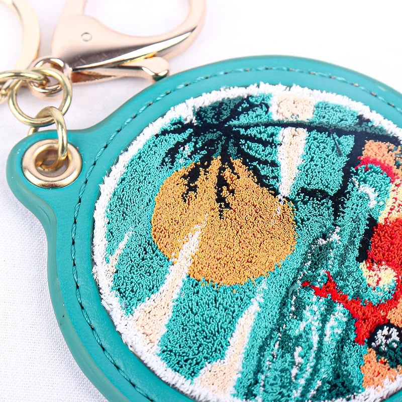 Double-sided Sequin Embroidery Clothing Accessories Personality Character Pendant Bag Keychain Accessories
