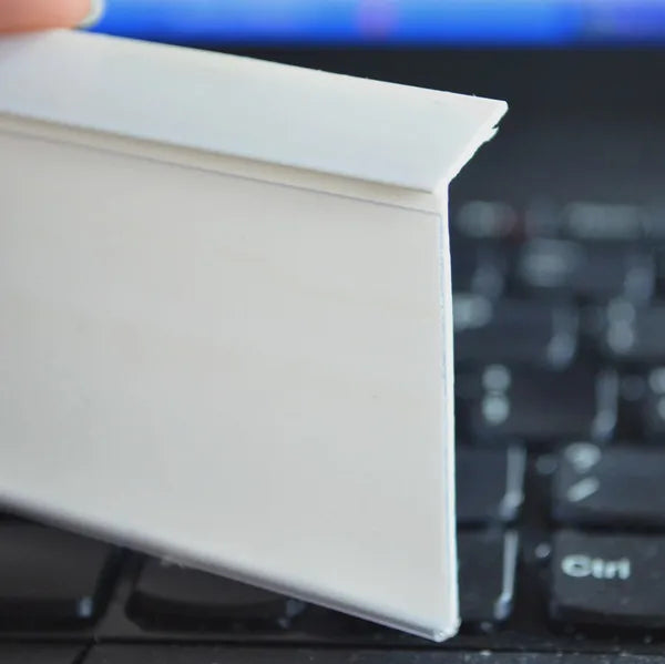 White Bevel Edge Adhesive Shelf Label Holder for Goods of Supermarket Shelf