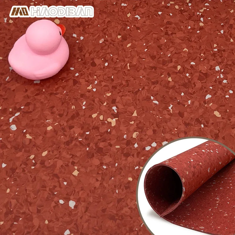 Red 2*20m Homogeneous Flooring Waterproof Anti Slip PVC Vinyl Roll for School Hospital Plastic Sheet