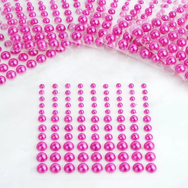 99-Piece Multi-Sized Self-Adhesive Pearl Rhinestone Acrylic DIY Stickers for Promotional Gifts and Decorative Use