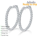 Trendy VVS D GRA 1.56ct Moissanite Big Hoop Earrings High Quality 925 Sterling Silver Gold Plated Jewelry for Ladies