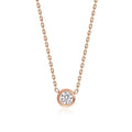 Hot Sale Rose Gold Stainless Steel Necklace Simple Classic Diamond Necklace Exquisite Temperament Circular Necklace for Women
