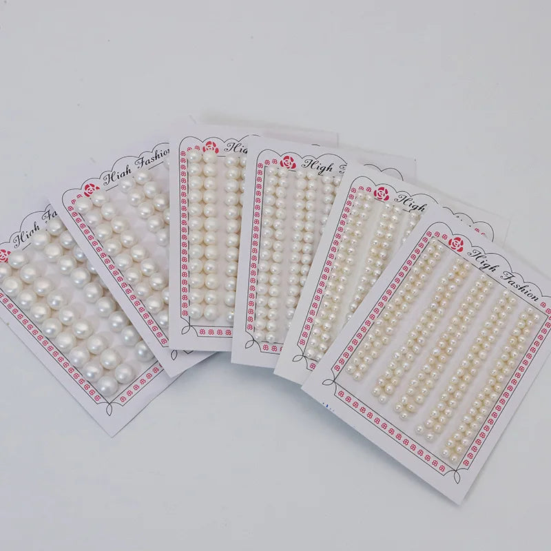 Mini Size 3-4mm Natural White Loose Half-Hole Drilled Freshwater Cultured Button Pearl for DIY Jewelry