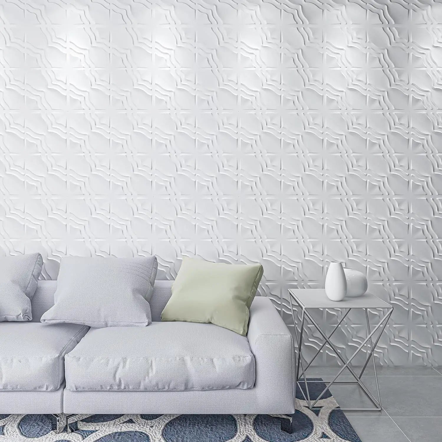 High Quality Modern Design Home Interior Decorative Pvc 3d White Wave Wall Panels