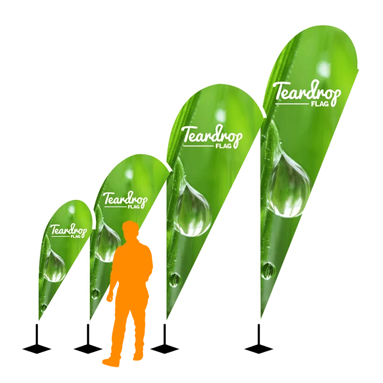 Luxury Tension Fabric Trade Show Custom Teardrop Flag Sail Digital Printed Feather Fiberglass Flagpole Corporate Style CMYK YW