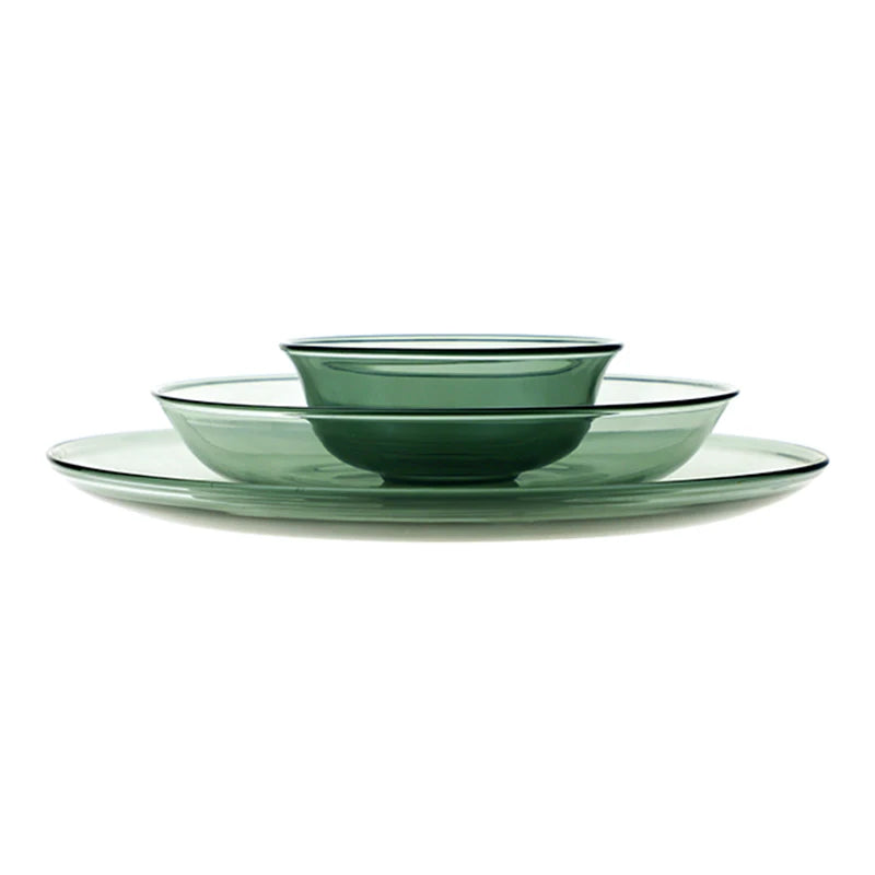 Plate Glass Best Selling  Glass Charger Plate Borosilicate Glass Tableware Set