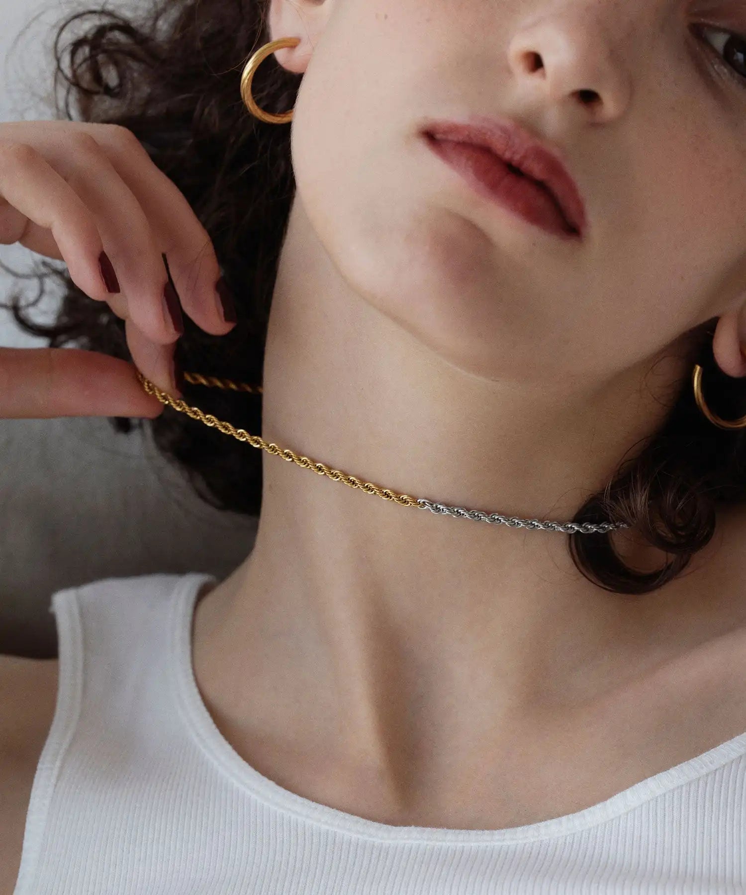 High Quality Stainless Steel Rope Chain Two Tone Factory Custom Length Jewelry Necklace Gold Plated Rope Chain 2mm 3mm 4mm 5mm