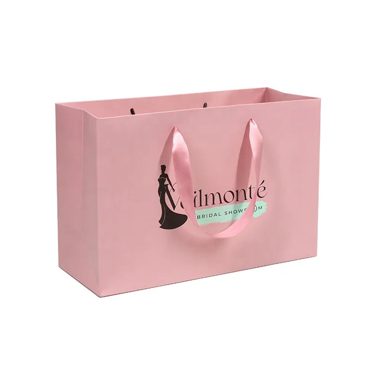 Customized Paper Gift Bag With Handles Paper Bag Thank You Bags for Boutique Personalizadas Bolsas De Papel Kraft Al Por Mayor