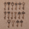 50/100 Pcs Vintage Rustic Wedding Favors Set Skeleton Key with Kraft Tags for Guests Souvenirs Antique Bronze/Gold